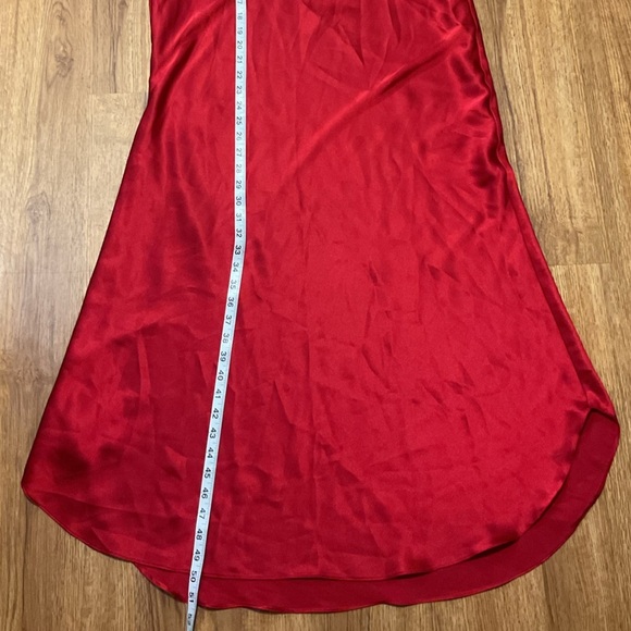 Vintage cross back Elegant Red Satin Slip Dress lingerie sleepwear maxi - Picture 7 of 9